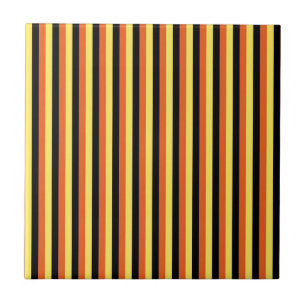 Black Yellow Vertical Stripe Pattern Tile