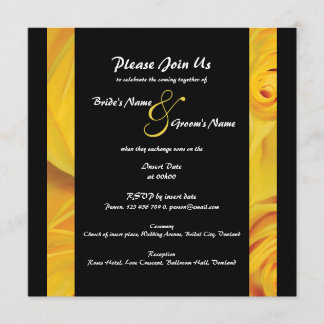Black yellow wedding engagement PERSONALIZE Invitation