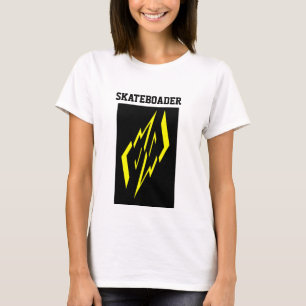 Black Yellow White Skateboader  Tee Shirt