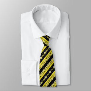 Black, Yellow & White Tribal Pattern Tie