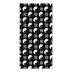 Black Yinyang Symbol Chinese Text Pattern Photo Print