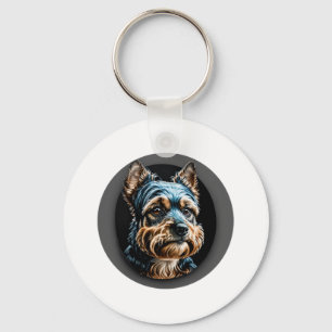 black yorkshire terrier keychain