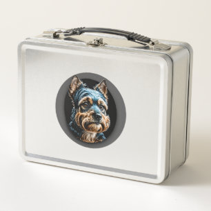 black yorkshire terrier metal lunch box