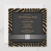 Black Zebra Any Number Party Invitation Template