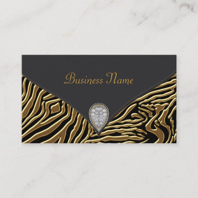 Black Zebra Gold Black Zebra Business Card (Front)