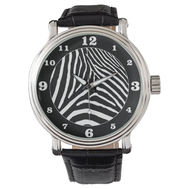 Black Zebra Pick Your Own Colour Numbered Watch (Front)