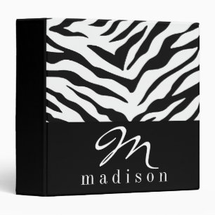Black Zebra Print Binder