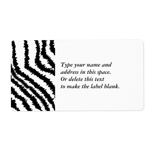 Black Zebra Print Pattern. (Front)