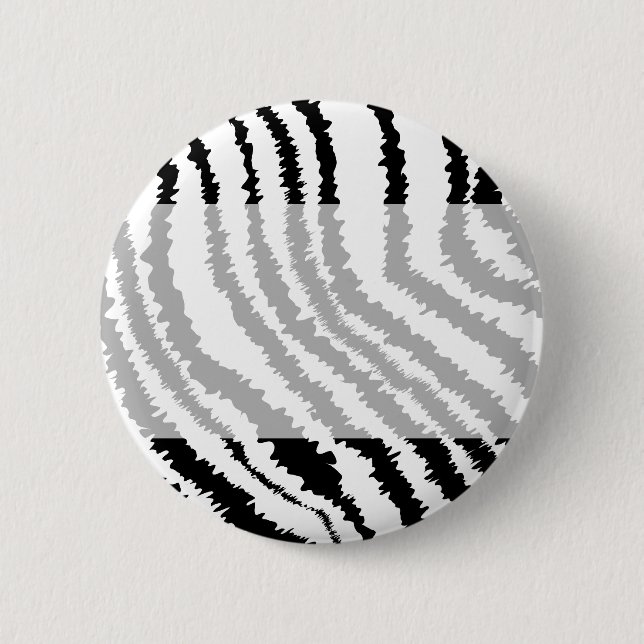 Black Zebra Print Pattern. 2 Inch Round Button (Front)