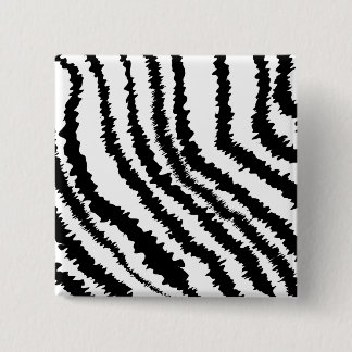 Black Zebra Print Pattern. 2 Inch Square Button