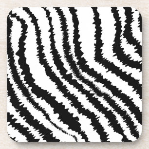 Black Zebra Print Pattern. Coaster
