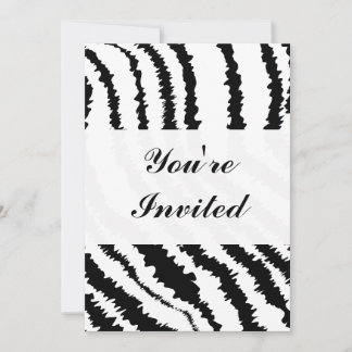Black Zebra Print Pattern. Invitation