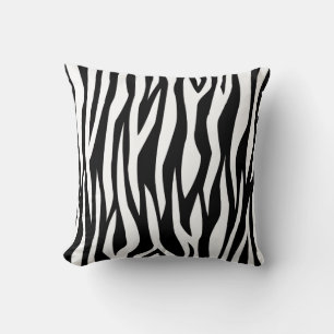 Black Zebra Print Throw Pillow