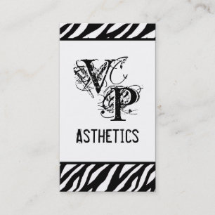 Black Zebra Print White Interior Business Card