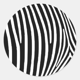 Black Zebra Stripes Classic Round Sticker