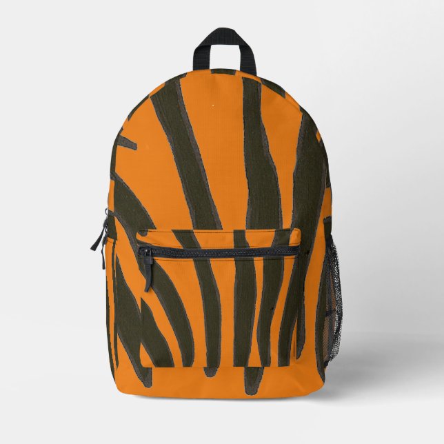 Black Zebra Stripes on Orange Backpacks (Front)