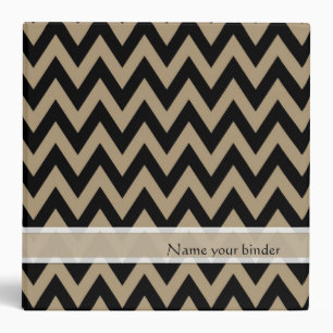 Black Zigzag Chevron Pattern Binder