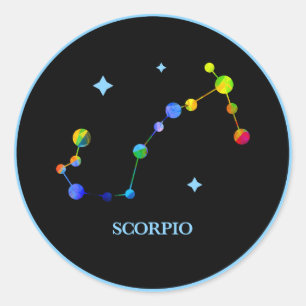 Black Zodiac Scorpio Rainbow Sticker