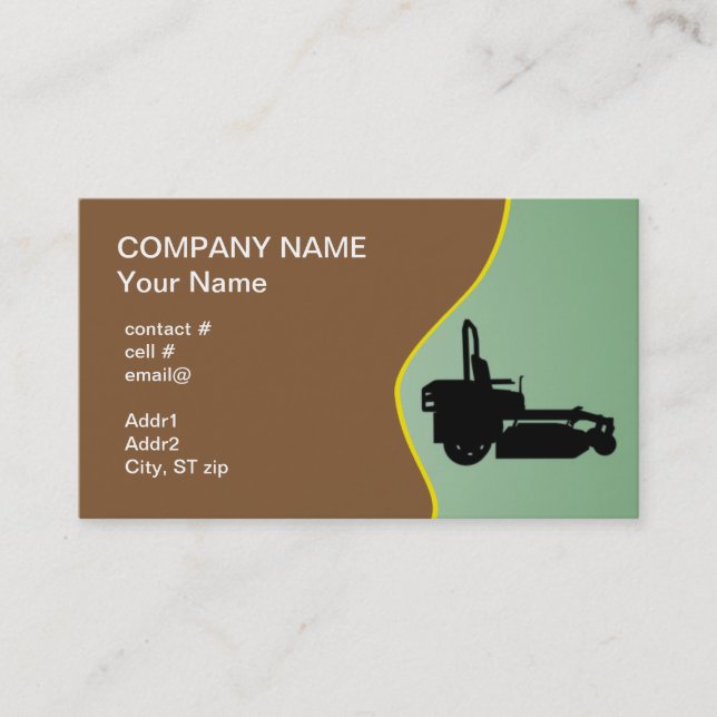 Black ZTR mower Business Card (Front)