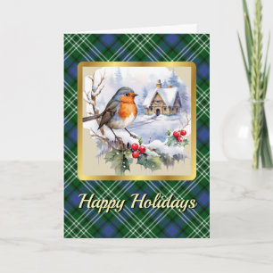 Blackadder Crest & Tartan w/Robin Personalized Card