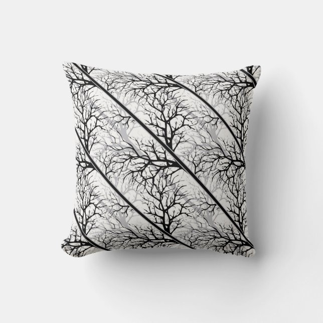 #Blackandwhite #abstract Throw Pillow (Front)