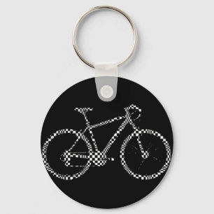 blackandwhite checked bike keychain