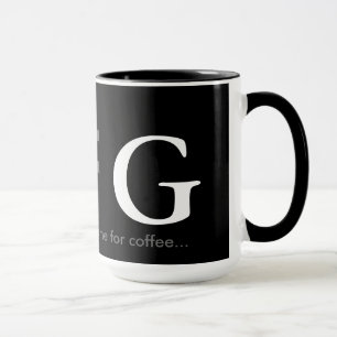 blackandwhite initials name letters mug