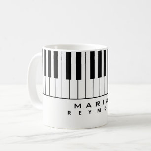 blackandwhite piano mug with pianist name