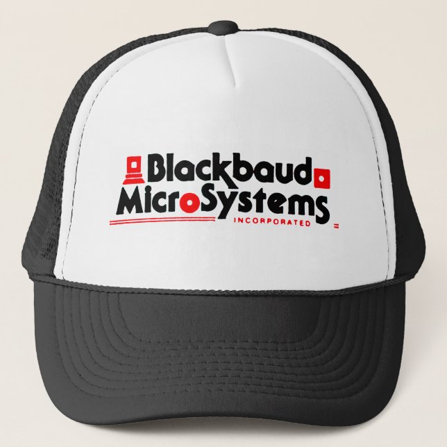 Blackbaud MicroSystems clean trucker hat (black) (Front)