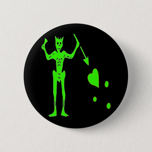 Blackbeard -Green 2 Inch Round Button (Front)