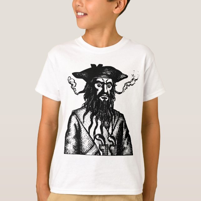 Blackbeard Pirate Captain Buccaneer Edward Teach S T-Shirt (Front)