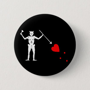 Blackbeard Pirate flag 2 Inch Round Button