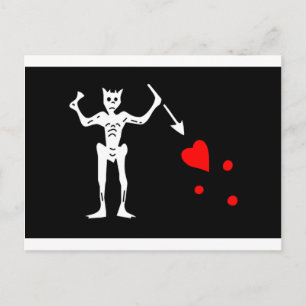 Blackbeard Pirate Flag Edward Teach Postcard