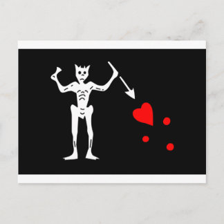 Blackbeard Pirate Flag Edward Teach Postcard