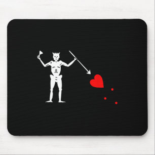 Blackbeard Pirate Flag Jolly Roger Skeleton Hallow Mouse Pad