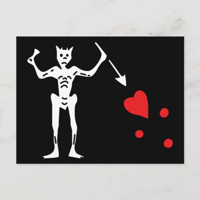 Blackbeard Pirate FLag Postcard (Front)