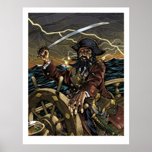 Blackbeard Pirate Poster