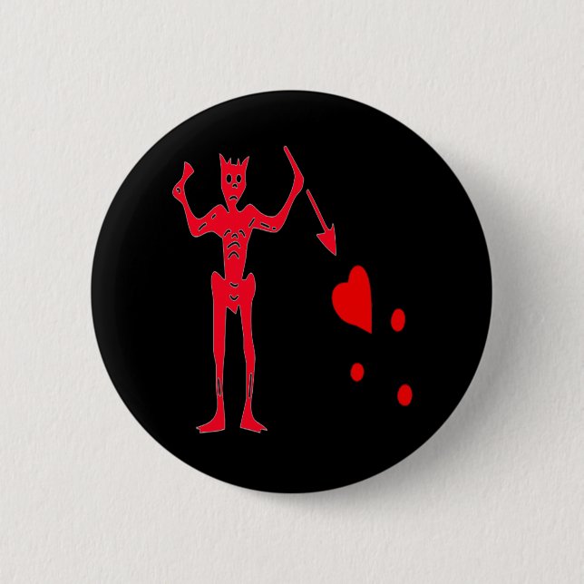 Blackbeard-Red 2 Inch Round Button (Front)