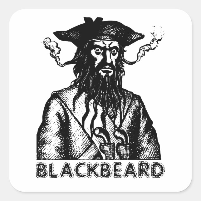 Blackbeard Square Sticker (Front)