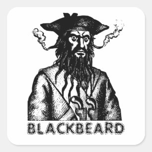 Blackbeard Square Sticker