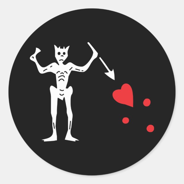 Blackbeard's Pirate Flag Classic Round Sticker (Front)