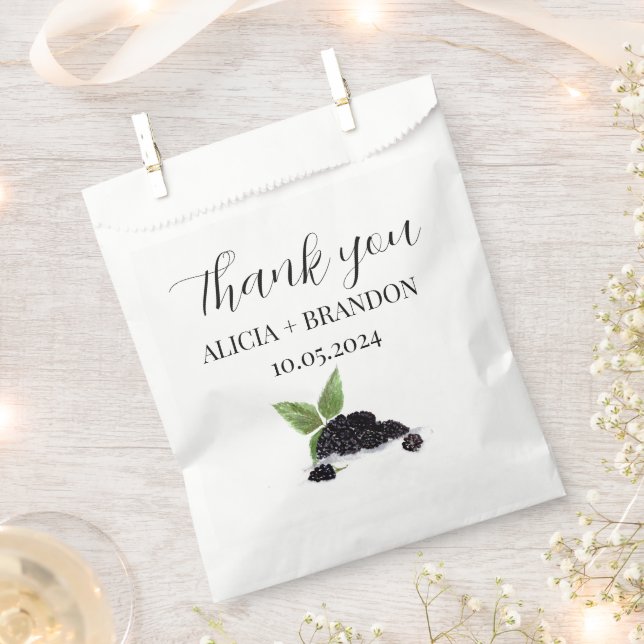 Blackberries Berry Fruits Elegant Modern Wedding Favour Bag (Clipped)