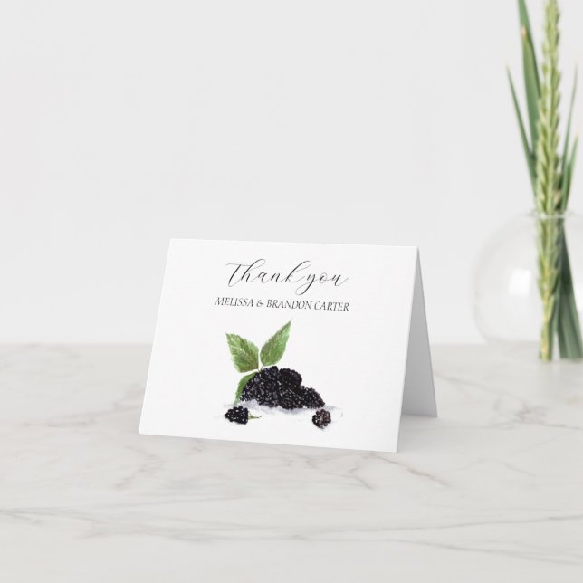 Blackberries Blackberry Fruit Wedding Thank you  (Front)