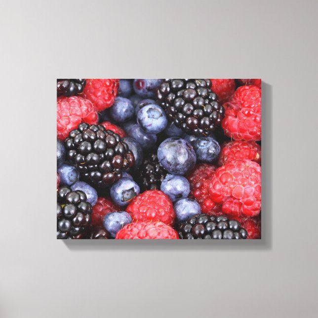 Blackberries Blueberries Raspberries Canvas Print (Front)