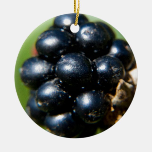 Blackberries Ceramic Ornament (Front)