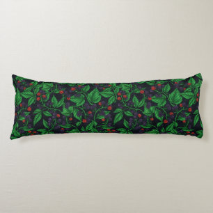 Blackberries on dark grey body pillow
