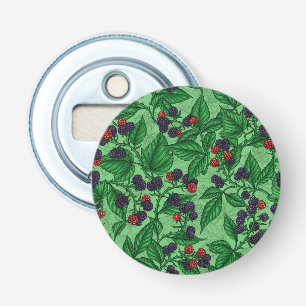 Blackberries on green bottle opener
