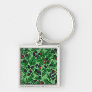Blackberries on green keychain