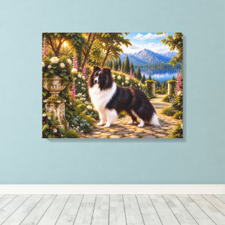 Blackberries, Shetland Sheepdog Canvas Print