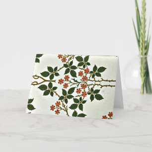 Blackberry, a William Morris pattern, Heart Sticke Card